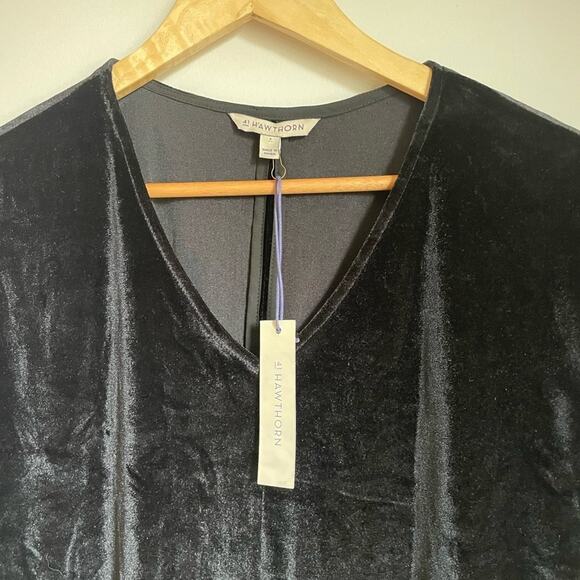 NWT 41 Hawthorn Black Velvet Relaxed Blouse - Picture 5 of 8